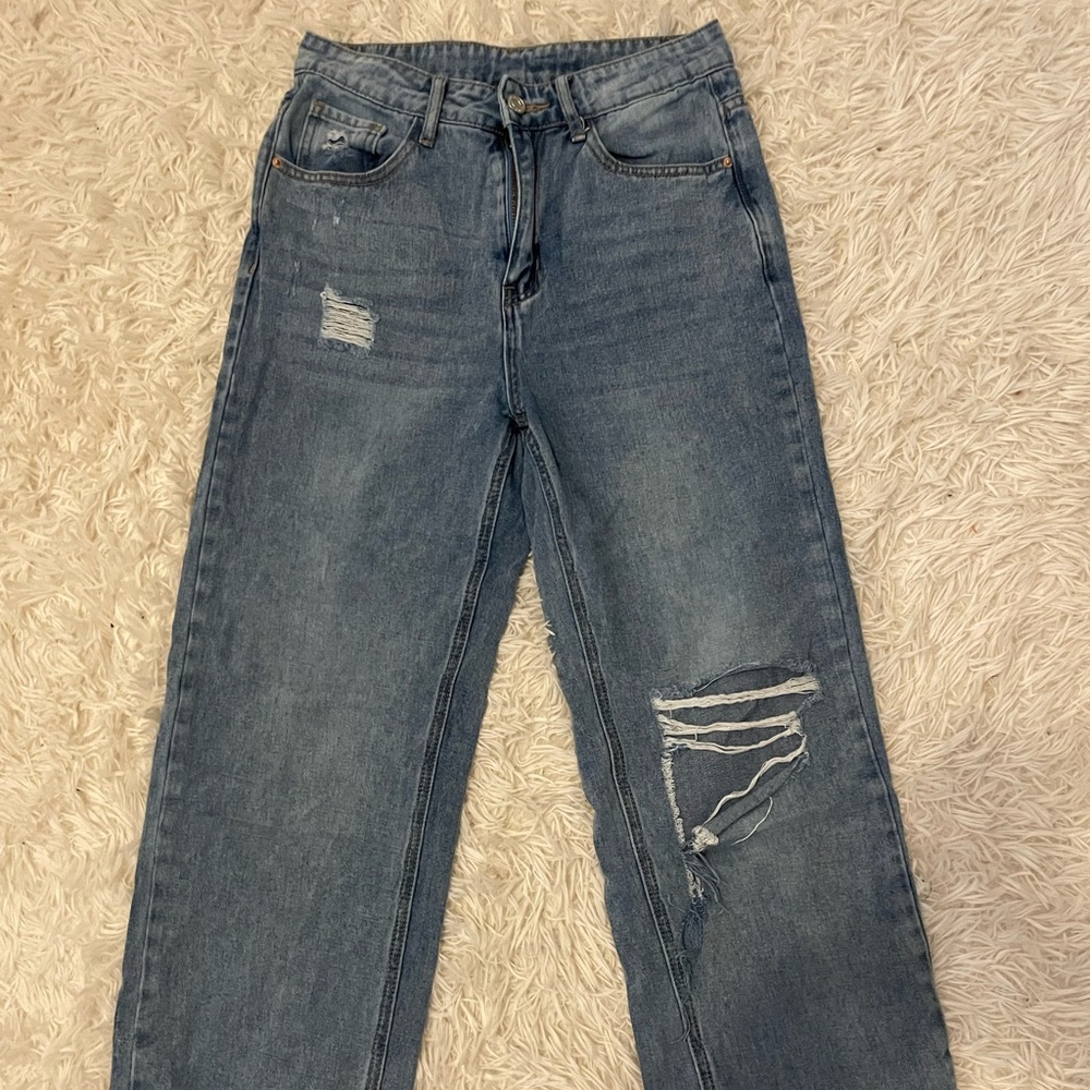 Jeans with one knee rip!